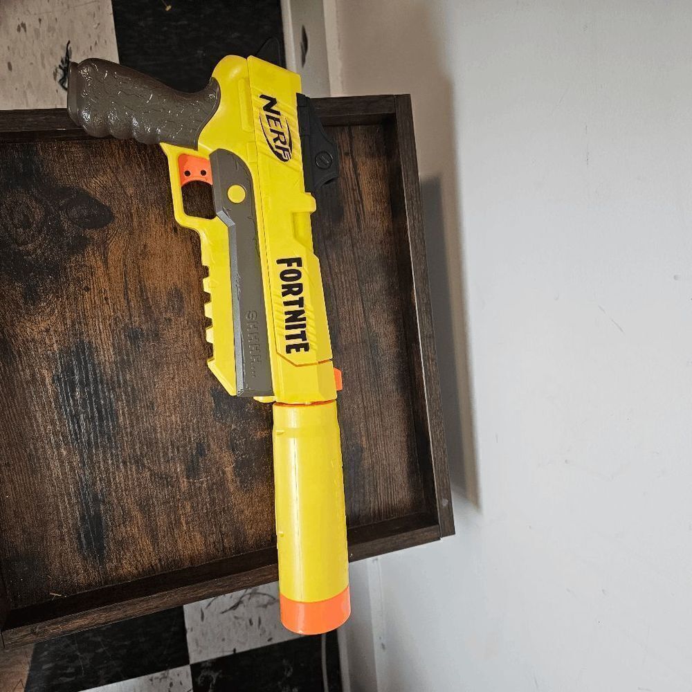 Nerf Fortnite Dart Gun Blaster Pistol with Silencer Toy Kids Yellow/Gray/Orange